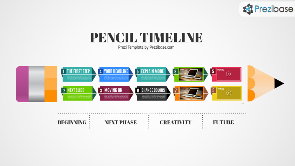 Pencil Timeline Prezi Presentation Template Creatoz Collection