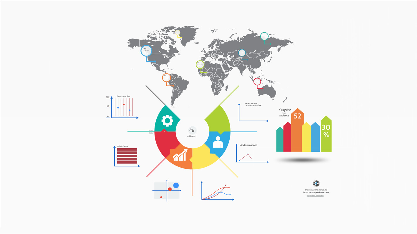 Infographics World Business Report Prezi Template