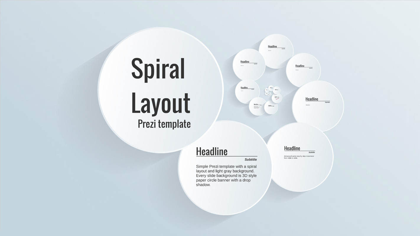 Spiral layout Prezi template