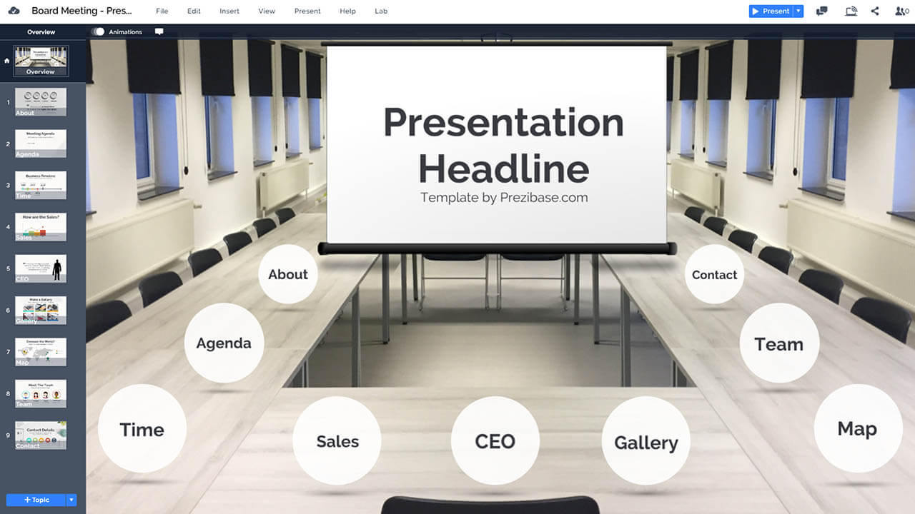 company-board-room-meeting-desk-projector-display-prezi-presentation-template