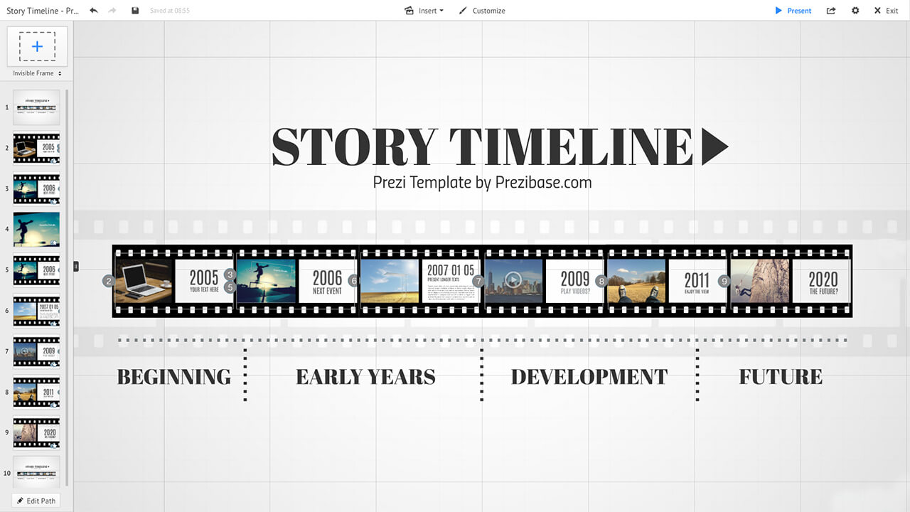 film-story-image-gallery-creative-timeline-prezi-presentation-template
