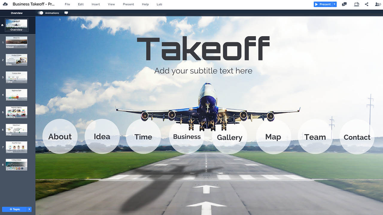 aviation-business-airplane-takeoff-on-runway-airport-travel-prezi-presentation-template