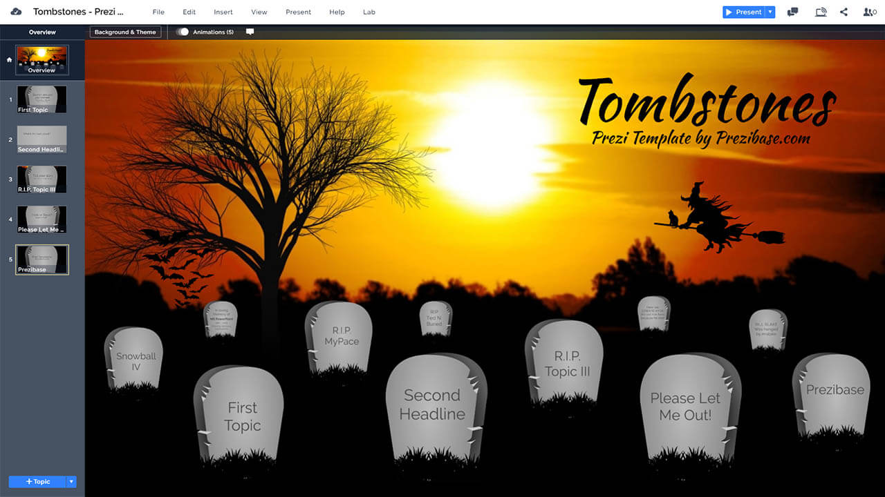 graveyard-tombstones-prezi-presentation-template-for-halloween-witch